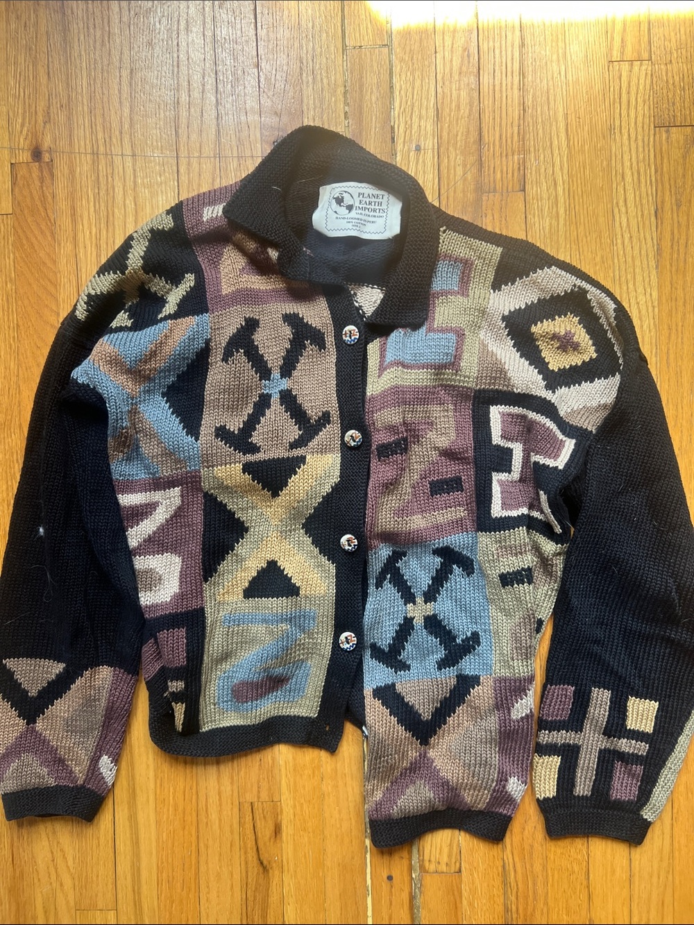 vintage Planet Earth Imports hand-loomed 100% cotton garment from Vail, Colorado